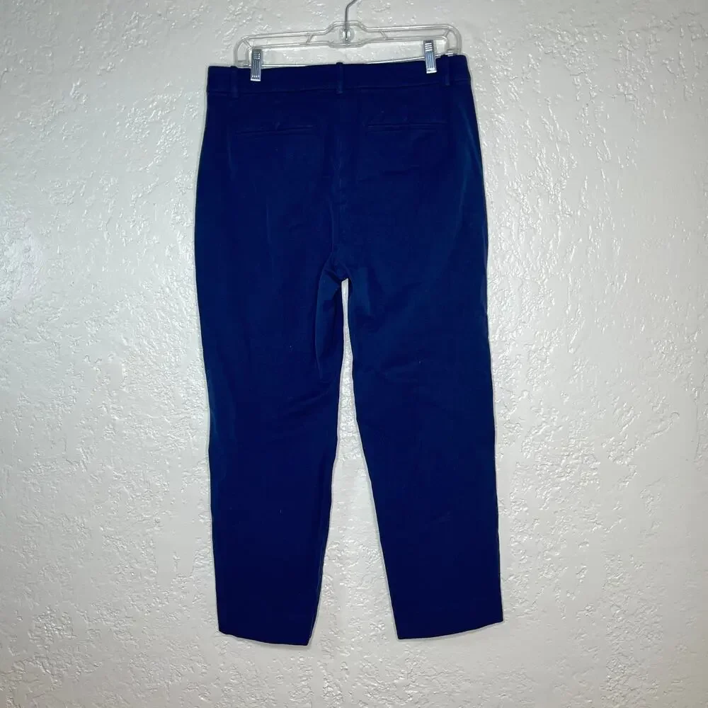 J.Crew Kallie Straight Leg Pants Preppy Career Zip Fly‎ Women Navy Blue 10